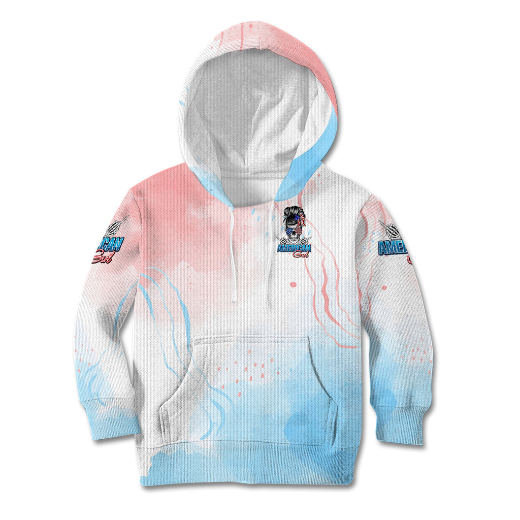 Skull Girl Kid Hoodie Never Fck Given - Wonder Print Shop