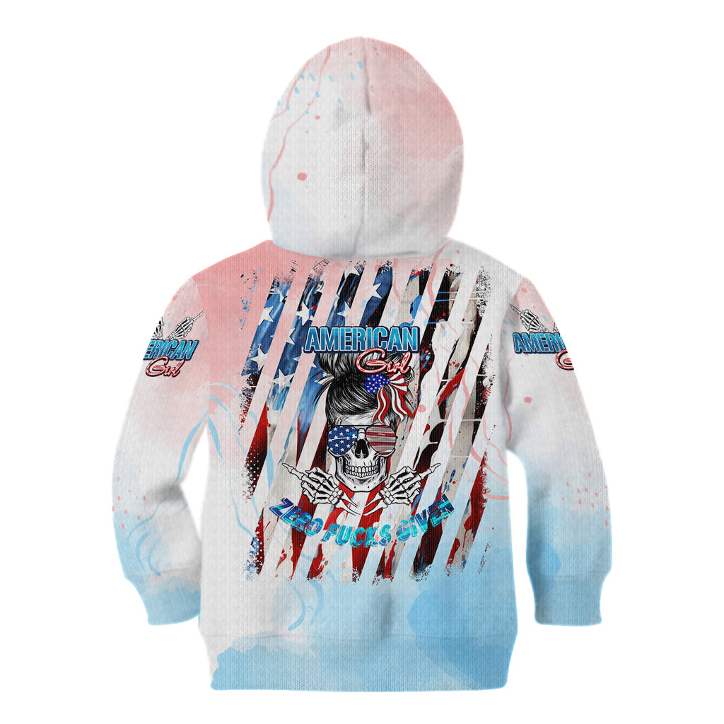 Skull Girl Kid Hoodie Never Fck Given - Wonder Print Shop