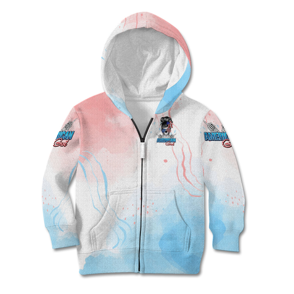 Skull Girl Kid Hoodie Never Fck Given - Wonder Print Shop