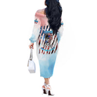 Skull Girl Off The Shoulder Long Sleeve Dress Never Fck Given - Wonder Print Shop