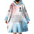 Skull Girl Wearable Blanket Hoodie Never Fck Given - Wonder Print Shop