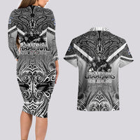 New Zealand Couples Matching Long Sleeve Bodycon Dress and Hawaiian Shirt Rugby Aotearoa Champions - Wonder Print Shop