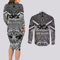 New Zealand Couples Matching Long Sleeve Bodycon Dress and Long Sleeve Button Shirt Rugby Aotearoa Champions - Wonder Print Shop