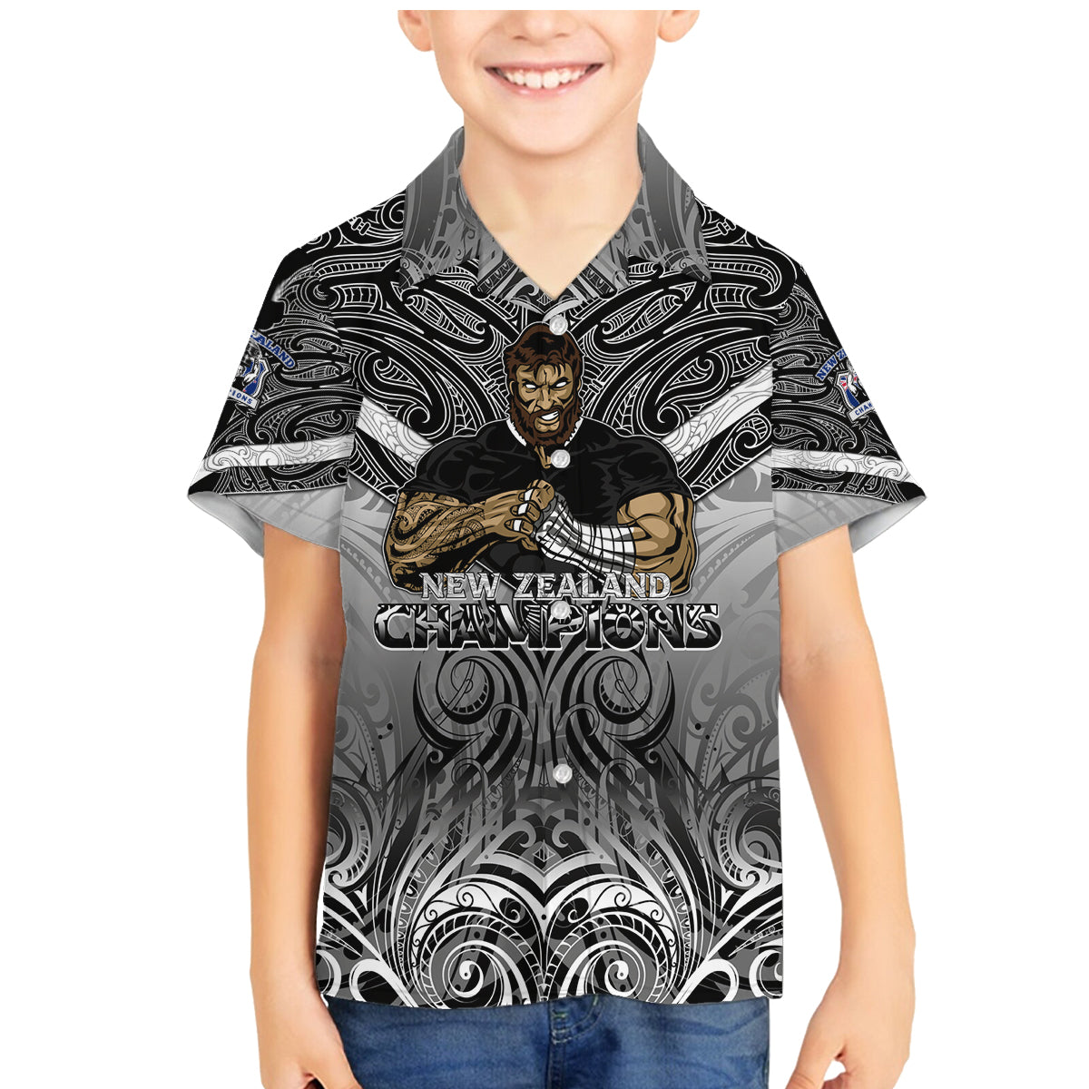 New Zealand Family Matching Mermaid Dress and Hawaiian Shirt Rugby Aotearoa Champions - Wonder Print Shop