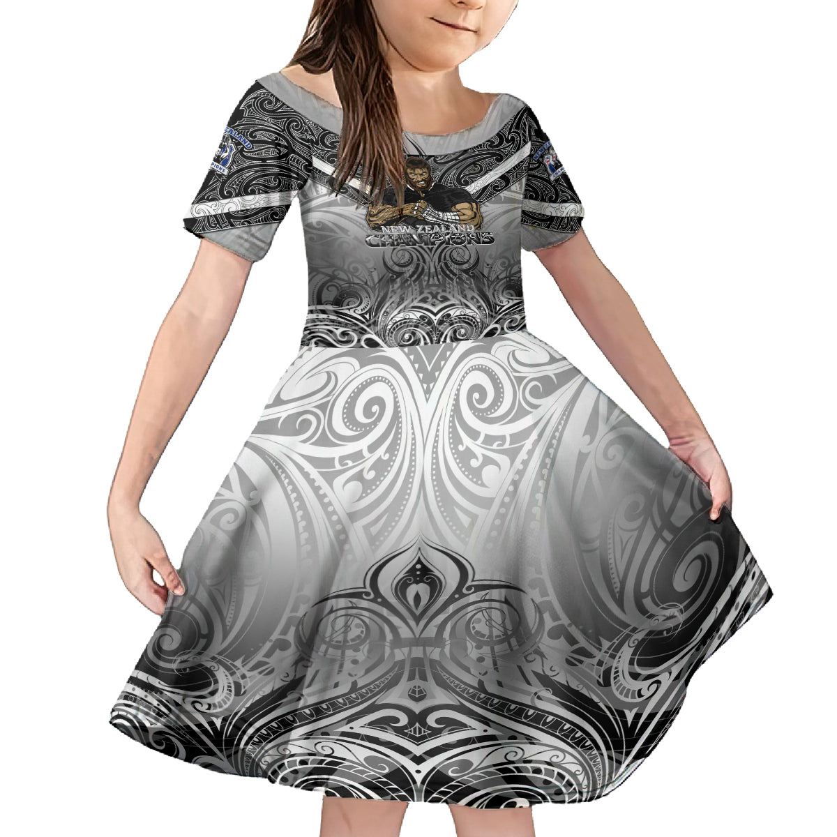 New Zealand Family Matching Off Shoulder Short Dress and Hawaiian Shirt Rugby Aotearoa Champions - Wonder Print Shop