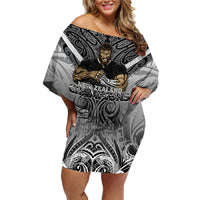 New Zealand Family Matching Off Shoulder Short Dress and Hawaiian Shirt Rugby Aotearoa Champions - Wonder Print Shop
