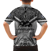 New Zealand Family Matching Short Sleeve Bodycon Dress and Hawaiian Shirt Rugby Aotearoa Champions - Wonder Print Shop