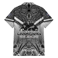 New Zealand Family Matching Short Sleeve Bodycon Dress and Hawaiian Shirt Rugby Aotearoa Champions - Wonder Print Shop