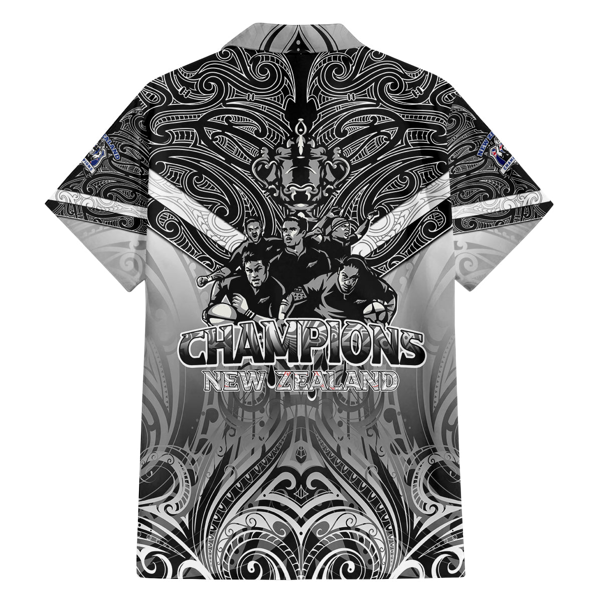 New Zealand Family Matching Tank Maxi Dress and Hawaiian Shirt Rugby Aotearoa Champions - Wonder Print Shop