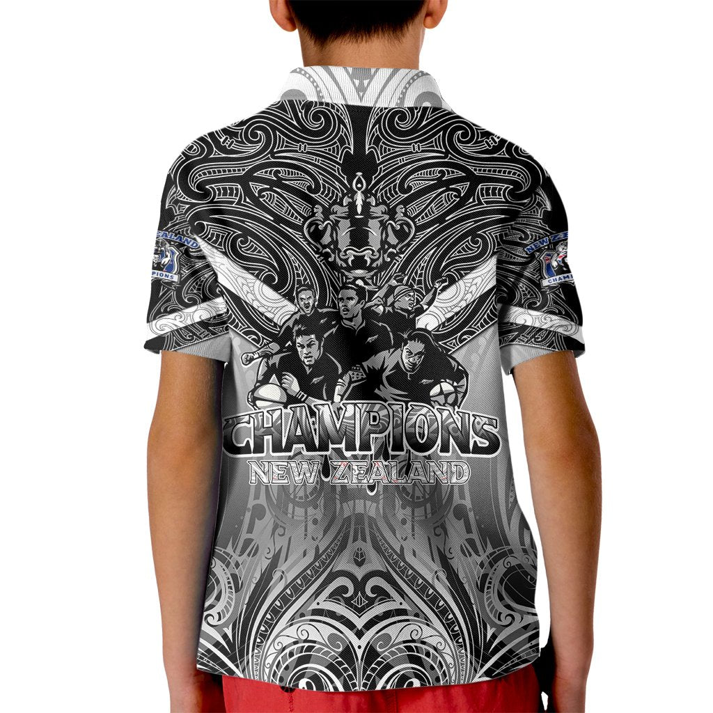 New Zealand Kid Polo Shirt Rugby Aotearoa Champions - Wonder Print Shop
