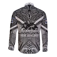 New Zealand Long Sleeve Button Shirt Rugby Aotearoa Champions - Wonder Print Shop