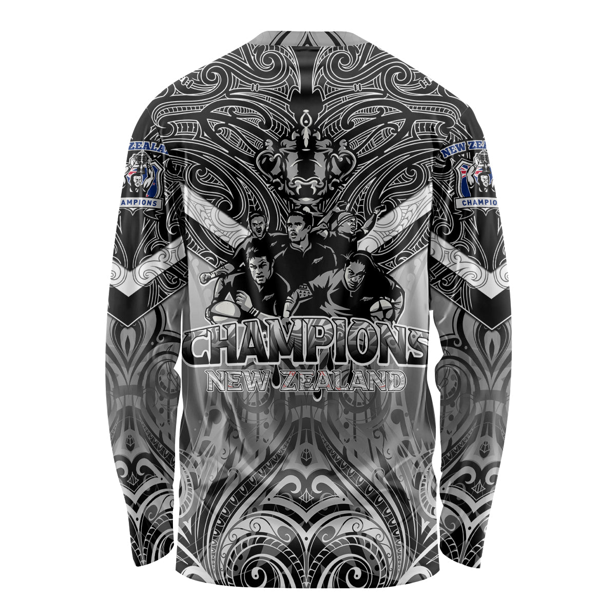 New Zealand Long Sleeve Shirt Rugby Aotearoa Champions - Wonder Print Shop