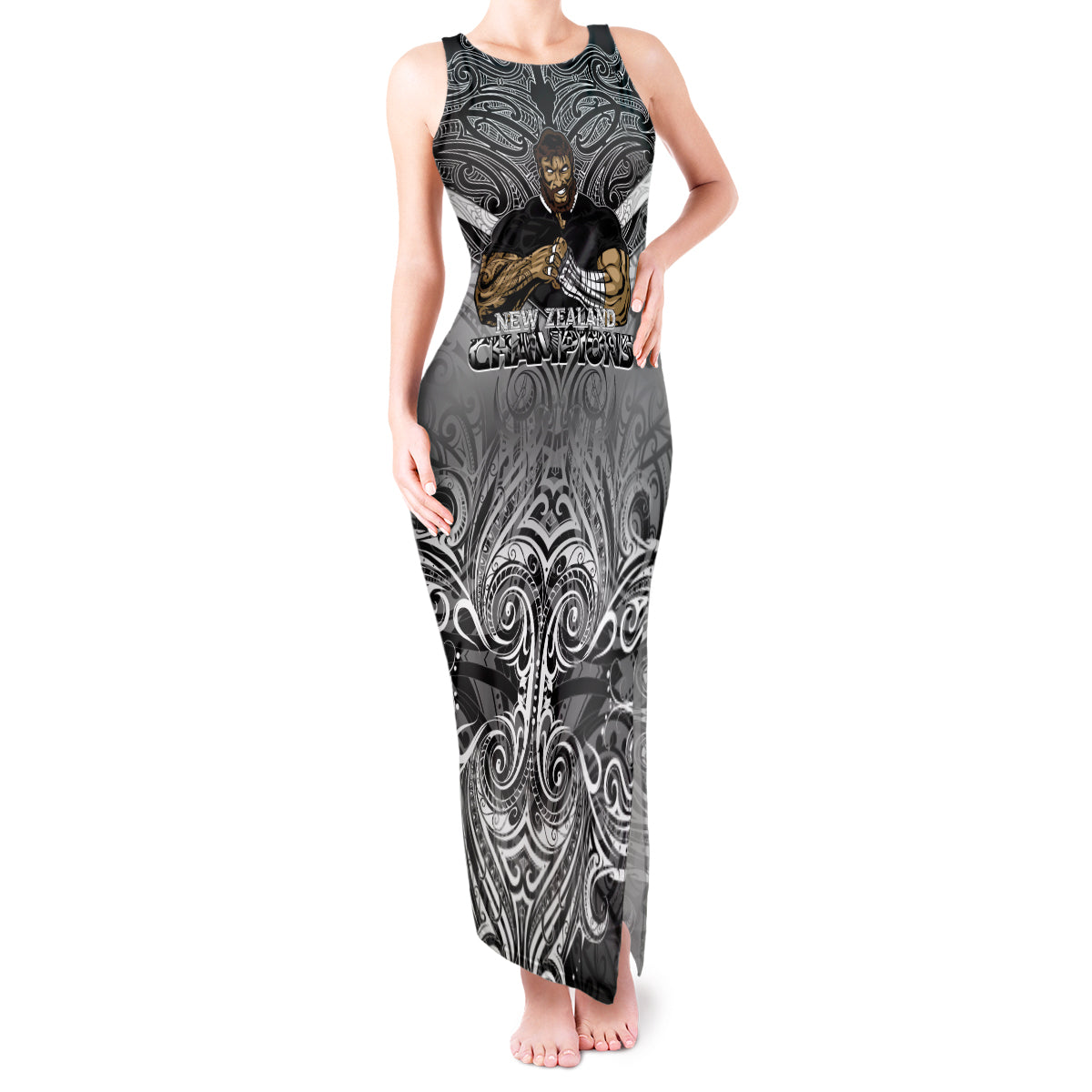 New Zealand Tank Maxi Dress Rugby Aotearoa Champions - Wonder Print Shop
