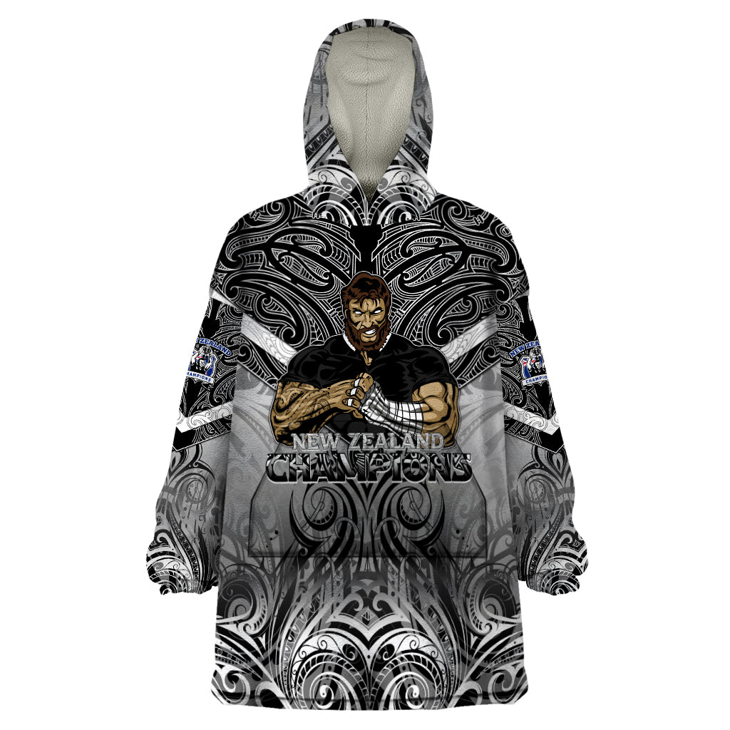 New Zealand Wearable Blanket Hoodie Rugby Aotearoa Champions - Wonder Print Shop