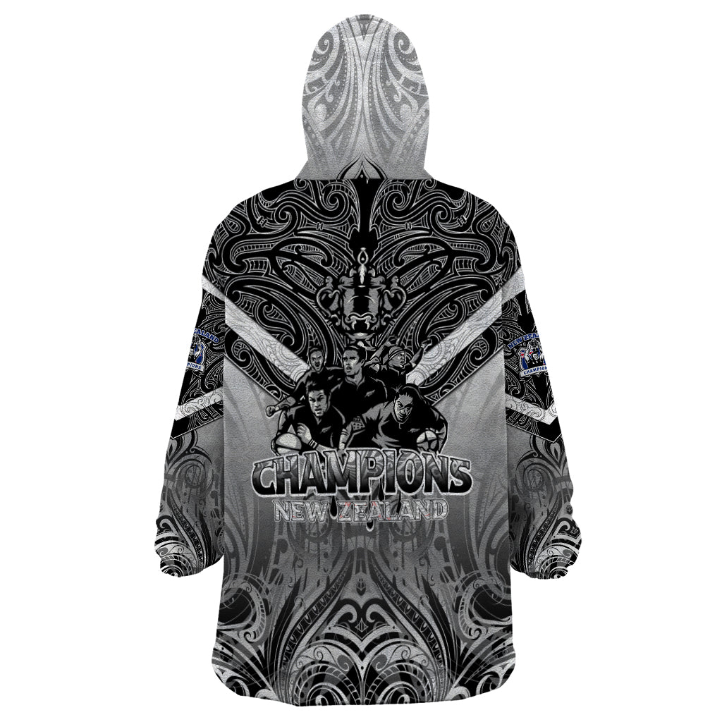 New Zealand Wearable Blanket Hoodie Rugby Aotearoa Champions - Wonder Print Shop