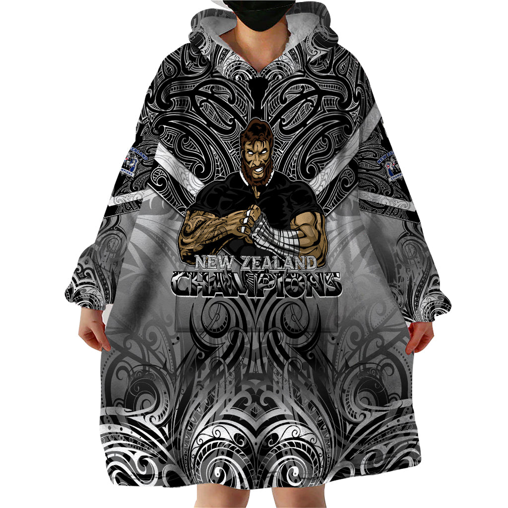 New Zealand Wearable Blanket Hoodie Rugby Aotearoa Champions - Wonder Print Shop