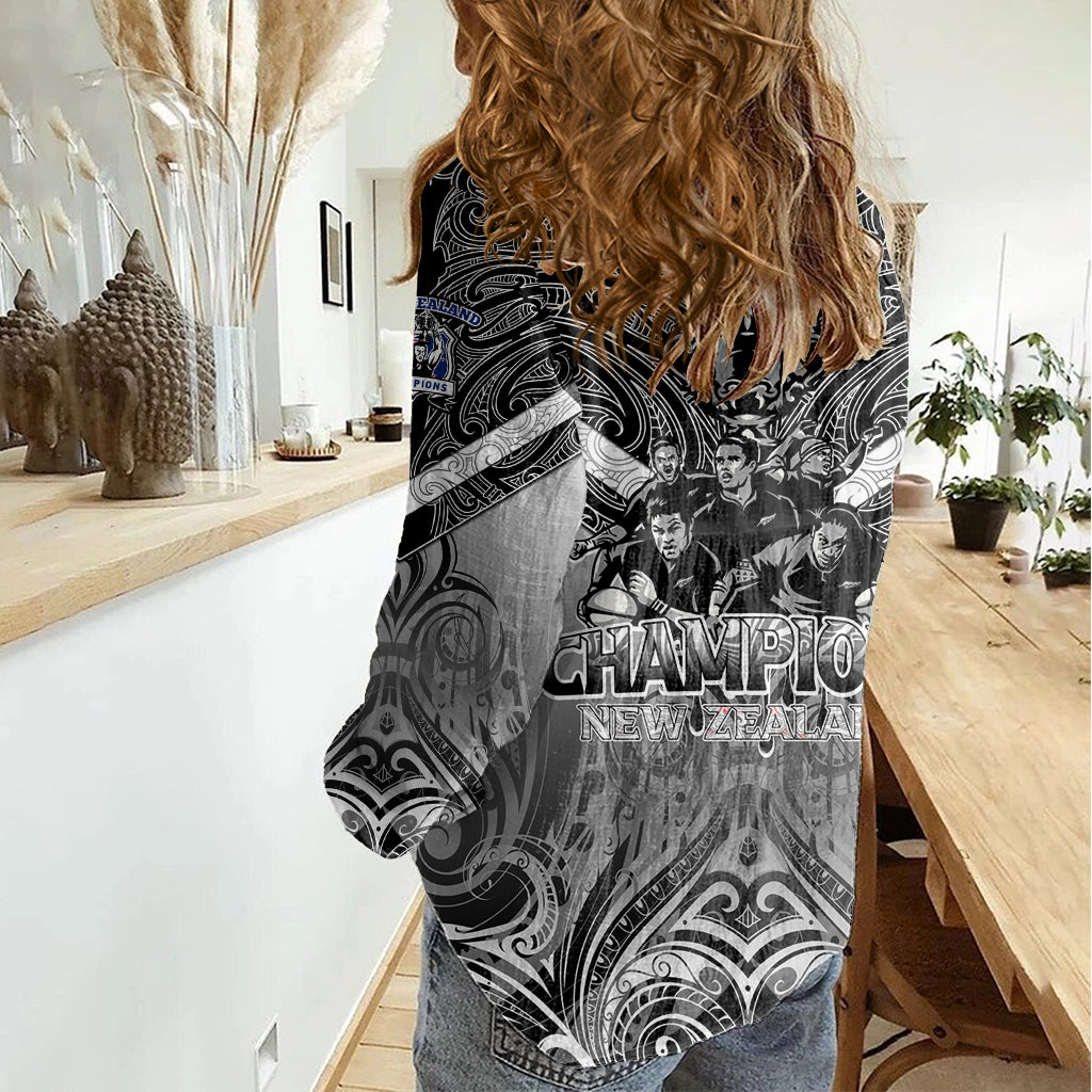 New Zealand Women Casual Shirt Rugby Aotearoa Champions - Wonder Print Shop