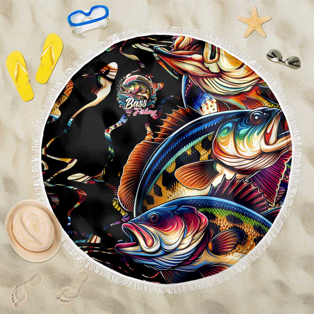 Peacock Bass Fishing Beach Blanket Waves Art