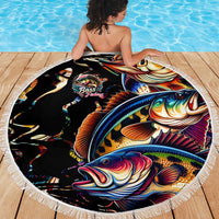 Peacock Bass Fishing Beach Blanket Waves Art