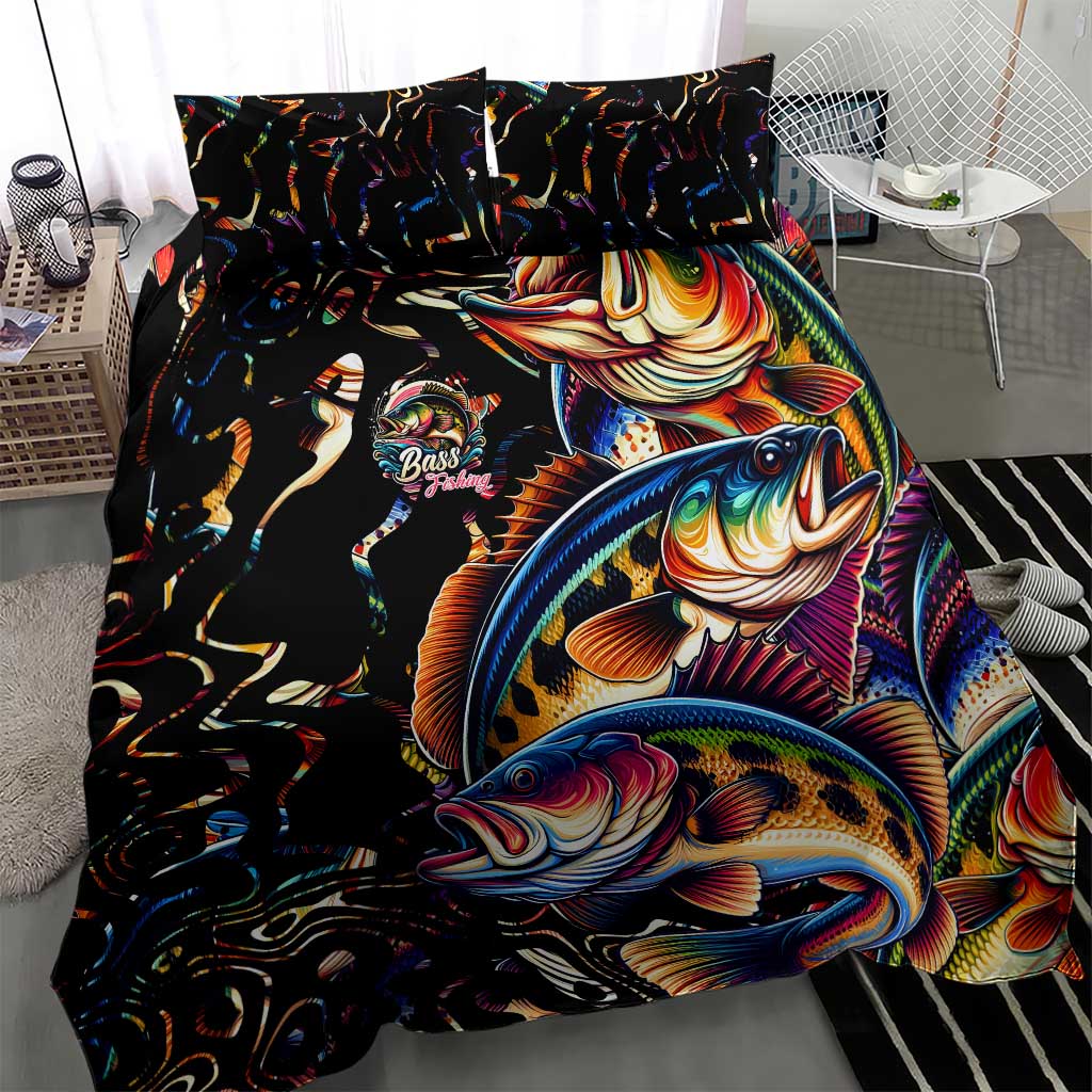 Peacock Bass Fishing Bedding Set Waves Art