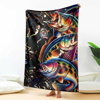 Peacock Bass Fishing Blanket Waves Art