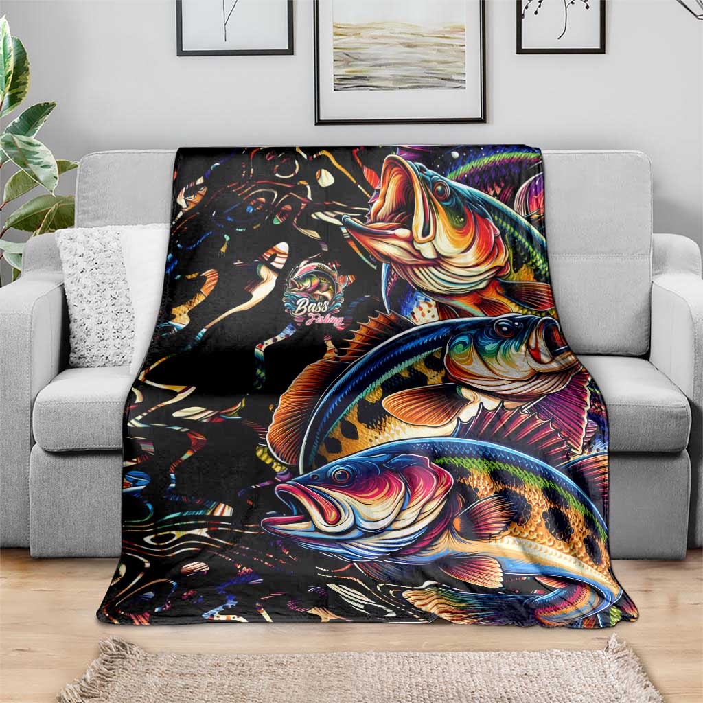 Peacock Bass Fishing Blanket Waves Art
