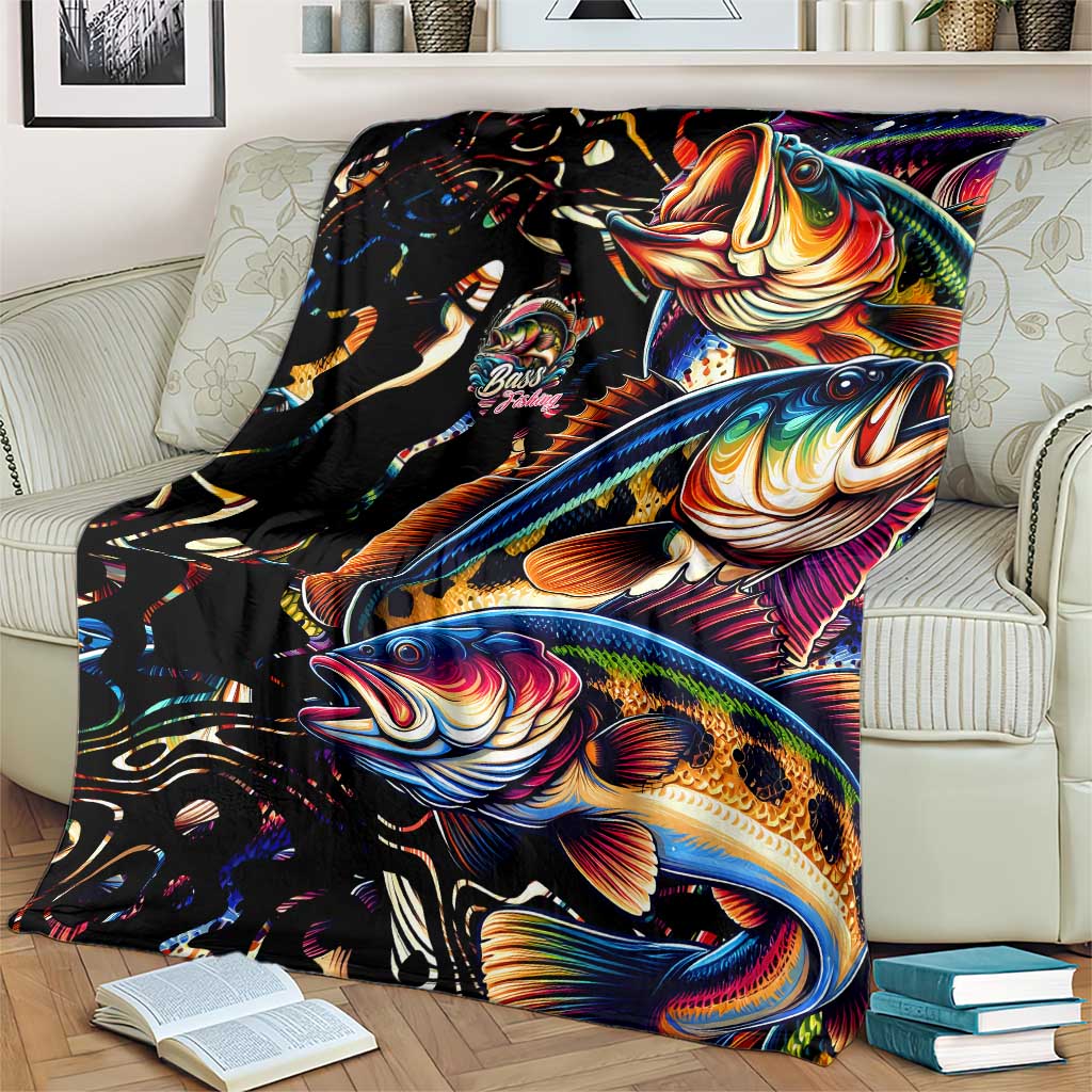 Peacock Bass Fishing Blanket Waves Art