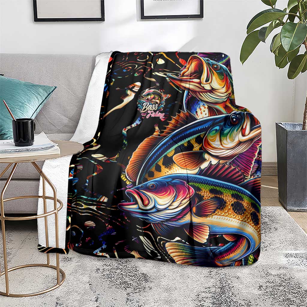 Peacock Bass Fishing Blanket Waves Art