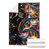 Peacock Bass Fishing Blanket Waves Art