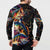 Peacock Bass Fishing Button Sweatshirt Waves Art