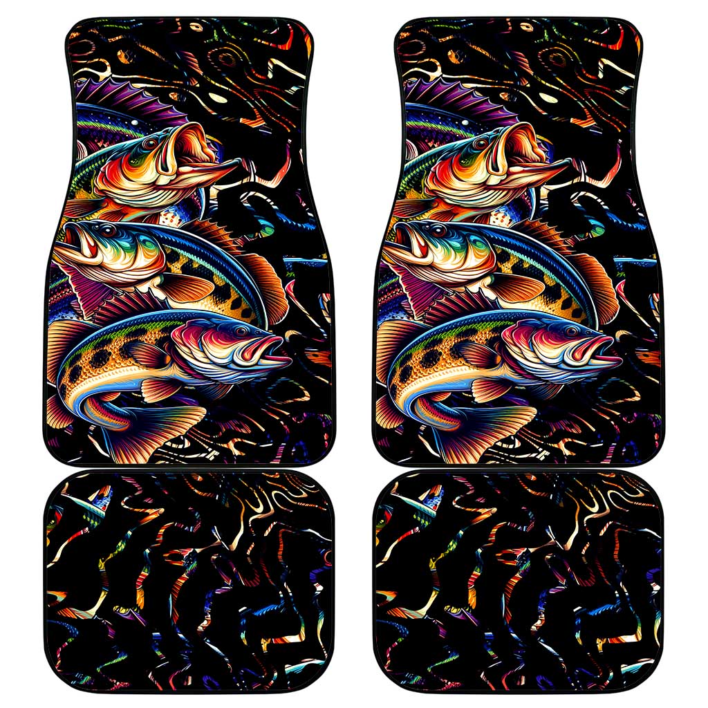 Peacock Bass Fishing Car Mats Waves Art