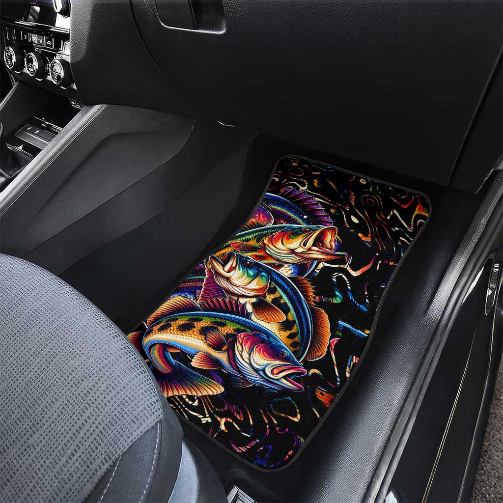 Peacock Bass Fishing Car Mats Waves Art