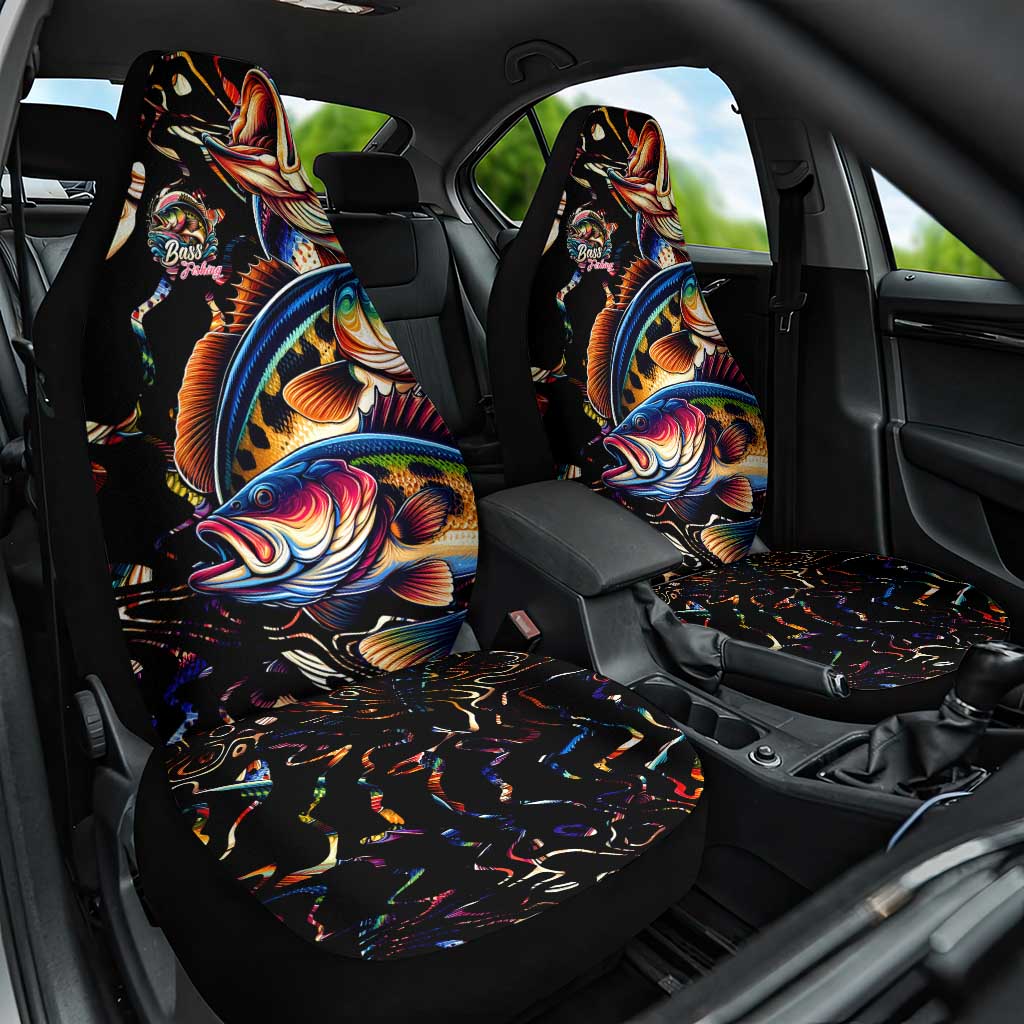 Peacock Bass Fishing Car Seat Cover Waves Art