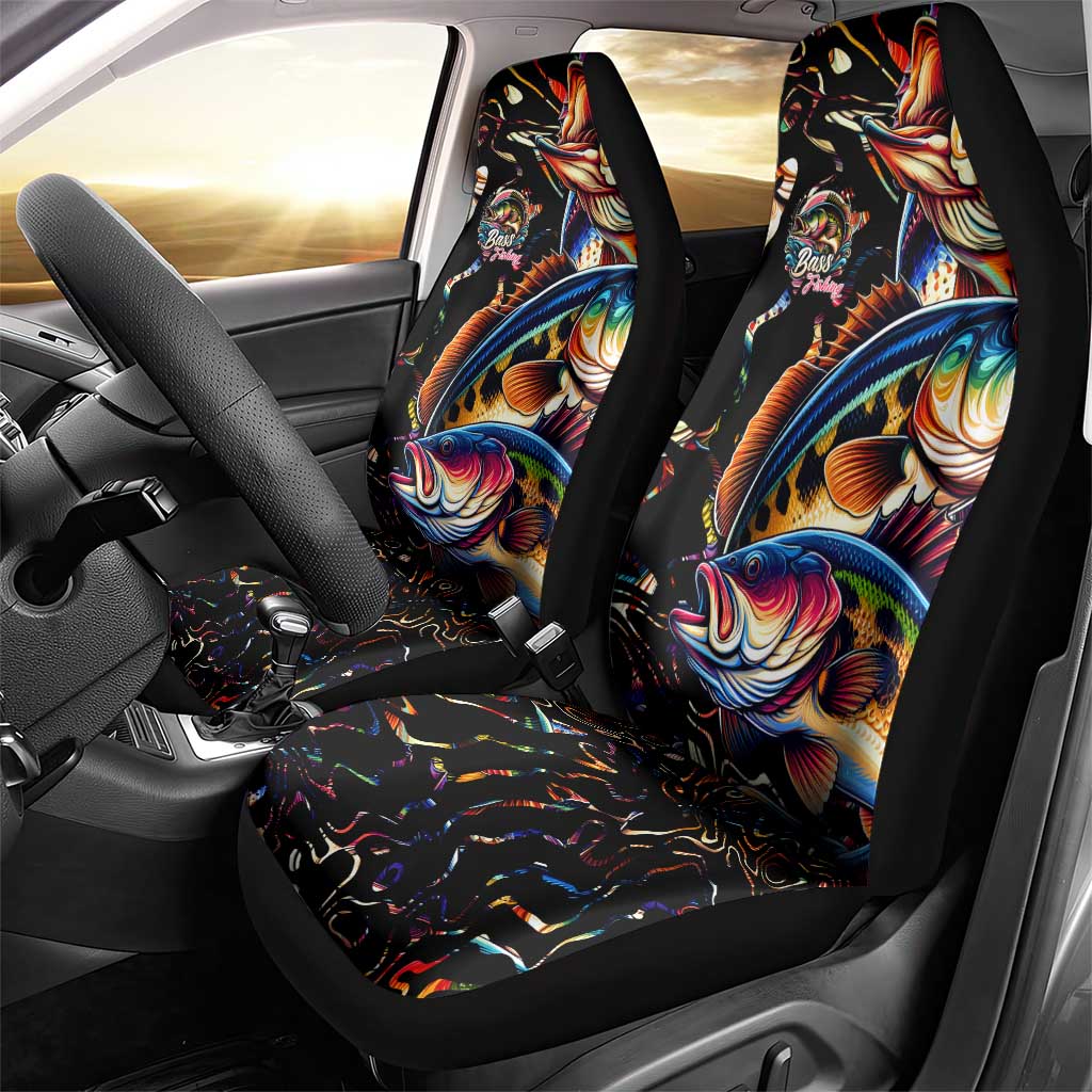 Peacock Bass Fishing Car Seat Cover Waves Art