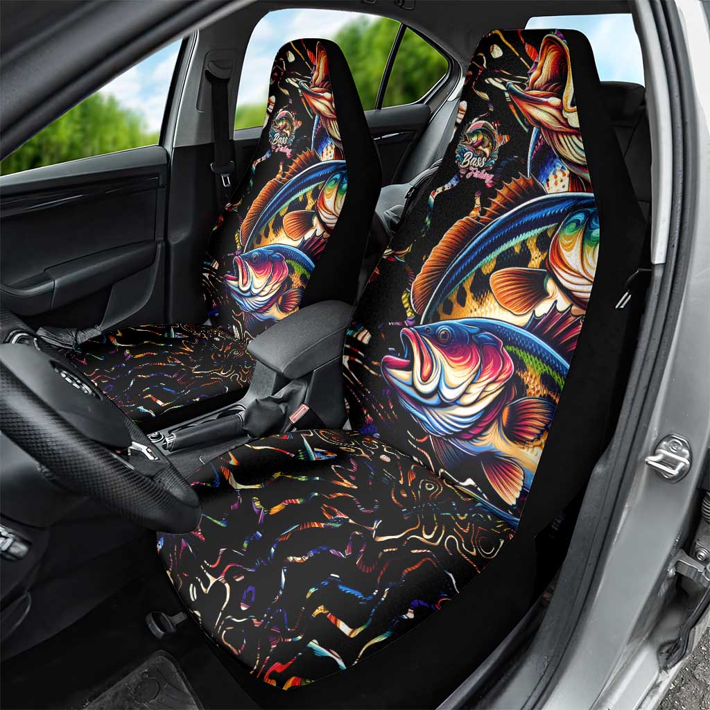 Peacock Bass Fishing Car Seat Cover Waves Art