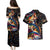 Peacock Bass Fishing Couples Matching Puletasi and Hawaiian Shirt Waves Art