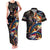 Peacock Bass Fishing Couples Matching Tank Maxi Dress and Hawaiian Shirt Waves Art