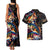 Peacock Bass Fishing Couples Matching Tank Maxi Dress and Hawaiian Shirt Waves Art