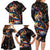 Peacock Bass Fishing Family Matching Long Sleeve Bodycon Dress and Hawaiian Shirt Waves Art