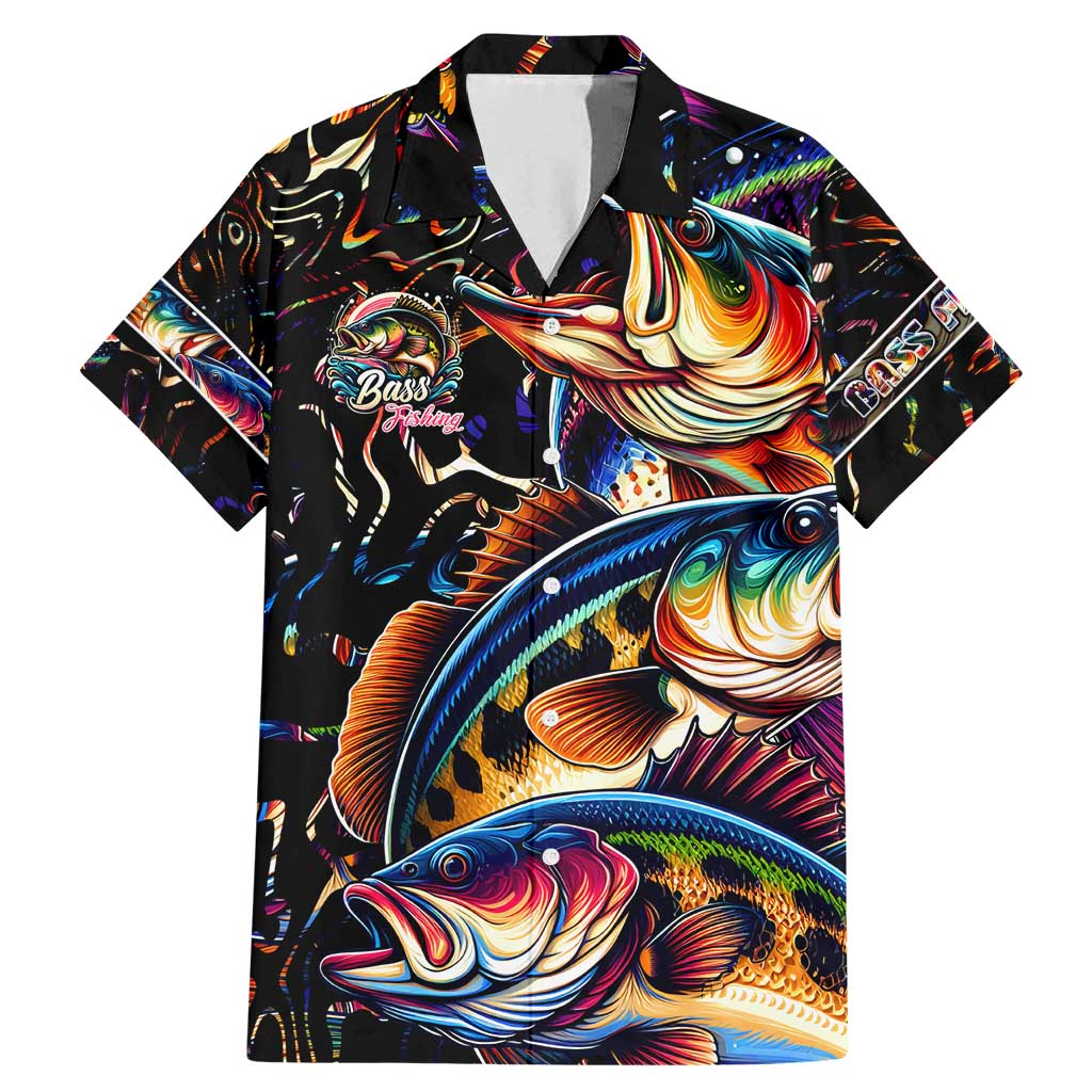 Peacock Bass Fishing Family Matching Mermaid Dress and Hawaiian Shirt Waves Art