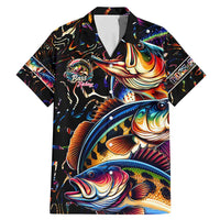 Peacock Bass Fishing Family Matching Mermaid Dress and Hawaiian Shirt Waves Art