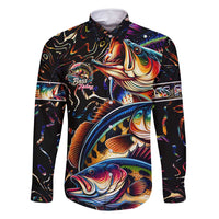 Peacock Bass Fishing Family Matching Mermaid Dress and Hawaiian Shirt Waves Art