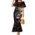 Peacock Bass Fishing Family Matching Mermaid Dress and Hawaiian Shirt Waves Art