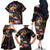 Peacock Bass Fishing Family Matching Off The Shoulder Long Sleeve Dress and Hawaiian Shirt Waves Art