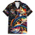 Peacock Bass Fishing Family Matching Off The Shoulder Long Sleeve Dress and Hawaiian Shirt Waves Art