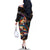 Peacock Bass Fishing Family Matching Off The Shoulder Long Sleeve Dress and Hawaiian Shirt Waves Art