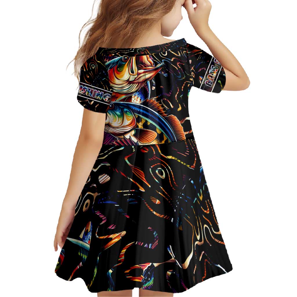 Peacock Bass Fishing Family Matching Off Shoulder Maxi Dress and Hawaiian Shirt Waves Art