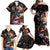 Peacock Bass Fishing Family Matching Off Shoulder Maxi Dress and Hawaiian Shirt Waves Art