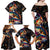 Peacock Bass Fishing Family Matching Off Shoulder Maxi Dress and Hawaiian Shirt Waves Art