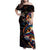 Peacock Bass Fishing Family Matching Off Shoulder Maxi Dress and Hawaiian Shirt Waves Art